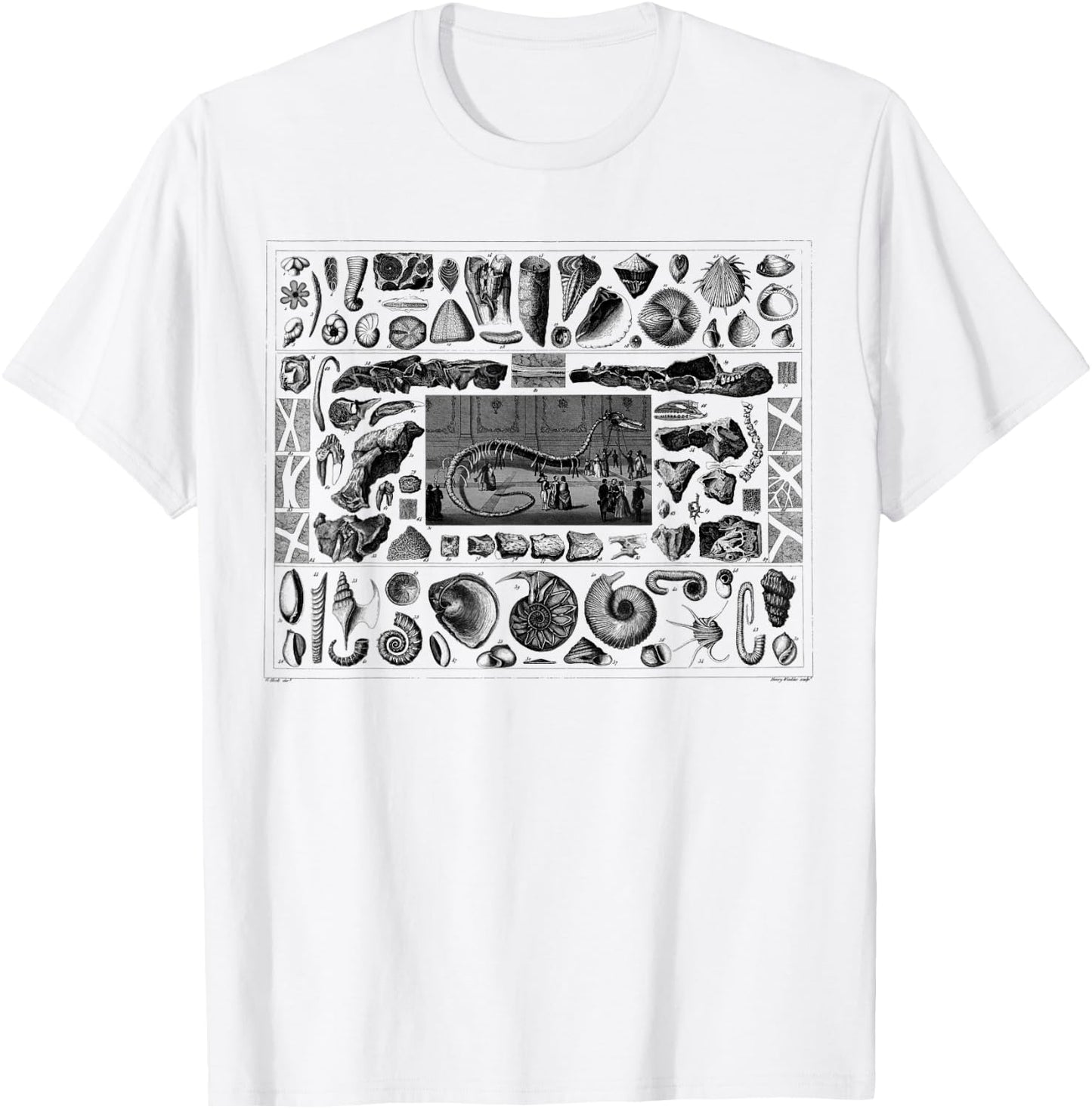 Vintage Dinosaur Fossils T-Rex Paleontology Jurassic Period T-Shirt - T-Shirt | White