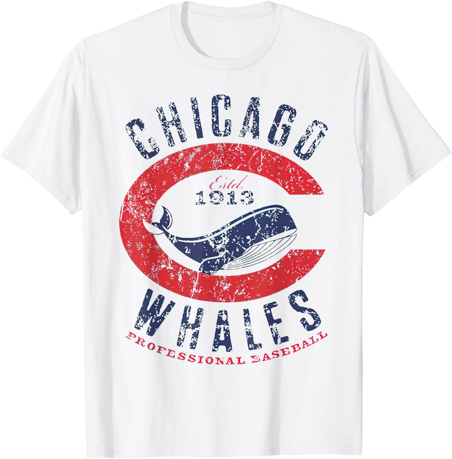 Chicago Whales Baseball Team Nostalgic Retro T-Shirt - T-Shirt | White