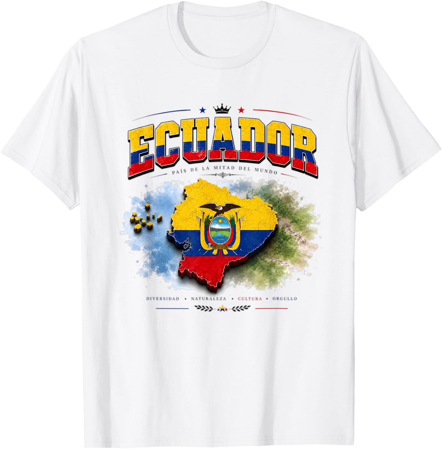 Ecuador Flagge , Ecuador , Ecuador Shirt für Damen T-Shirt - T-Shirt | White