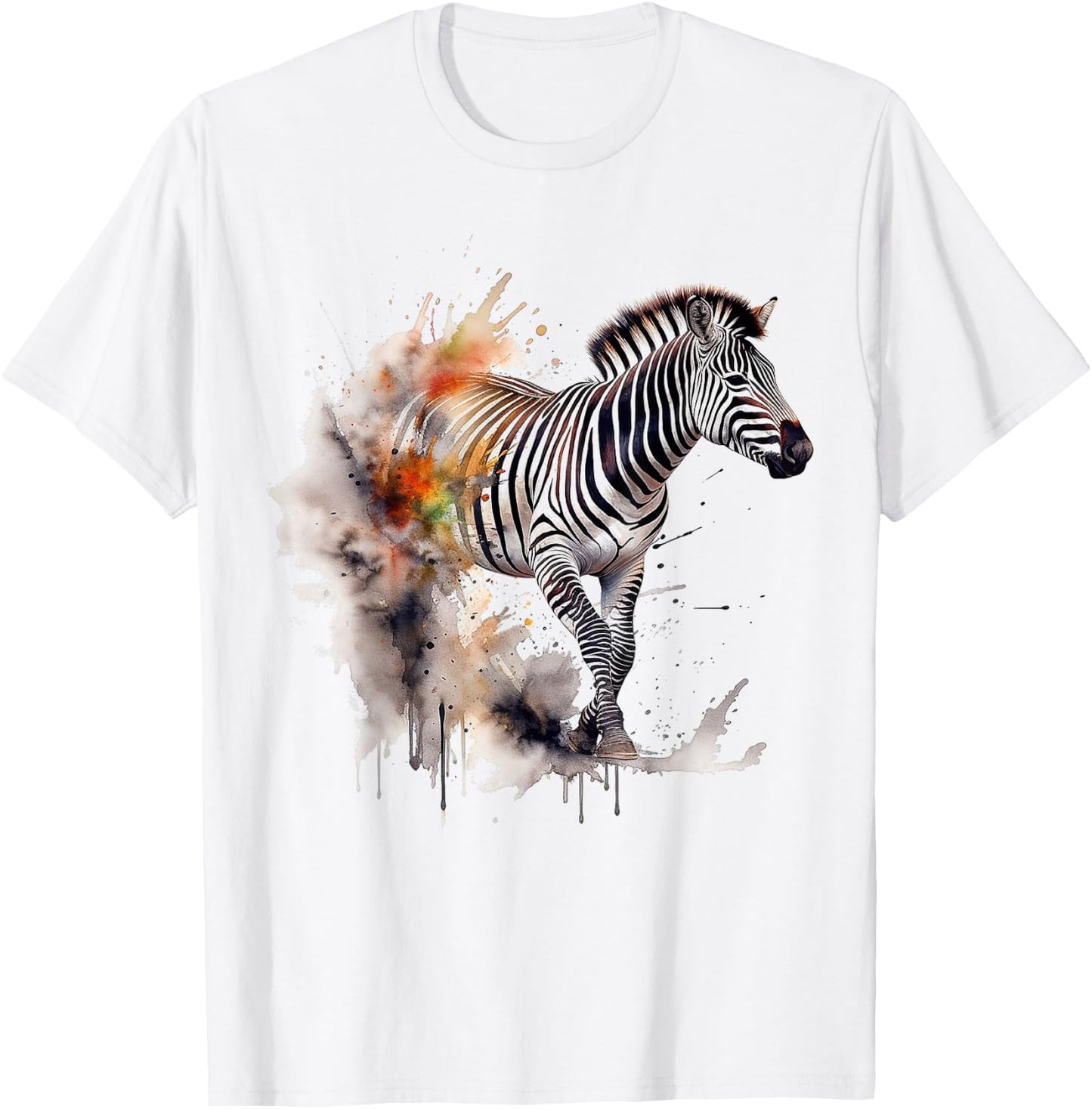 Zebra Lover Artwork | Animal Motif Zebra T-Shirt - T-Shirt | White