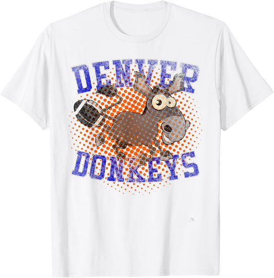 Denver Donkeys Football T-Shirt - T-Shirt | White