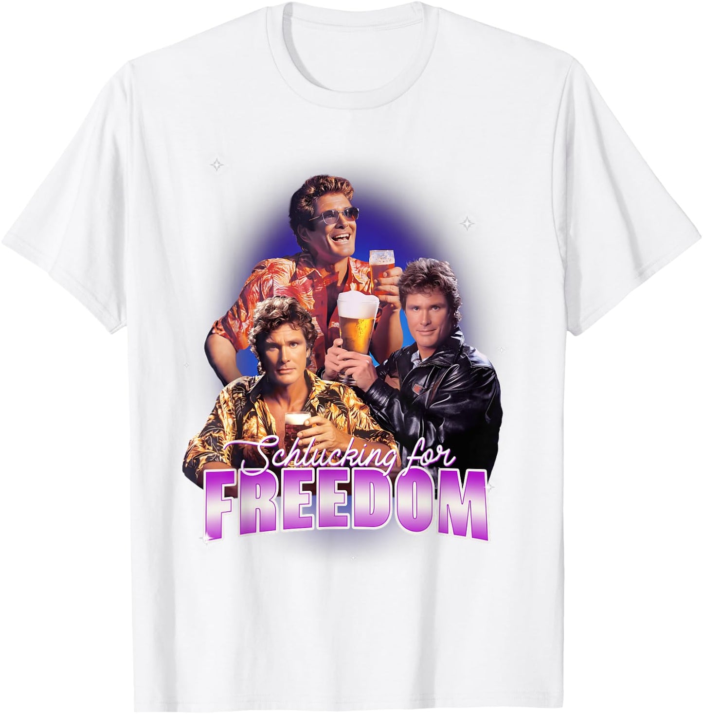 Swallowing for Freedom X Retro Beer Lovers , White T-Shirt - T-Shirt | White