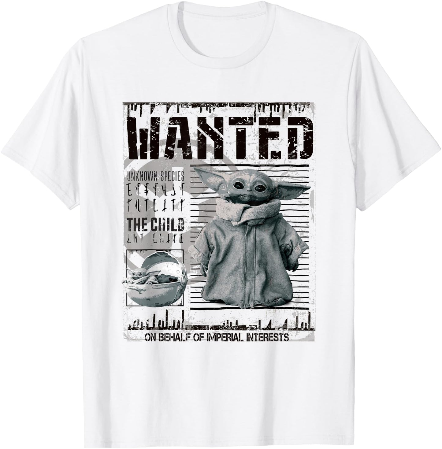Star Wars Mandalorian Wanted The Child T-Shirt - T-Shirt | White