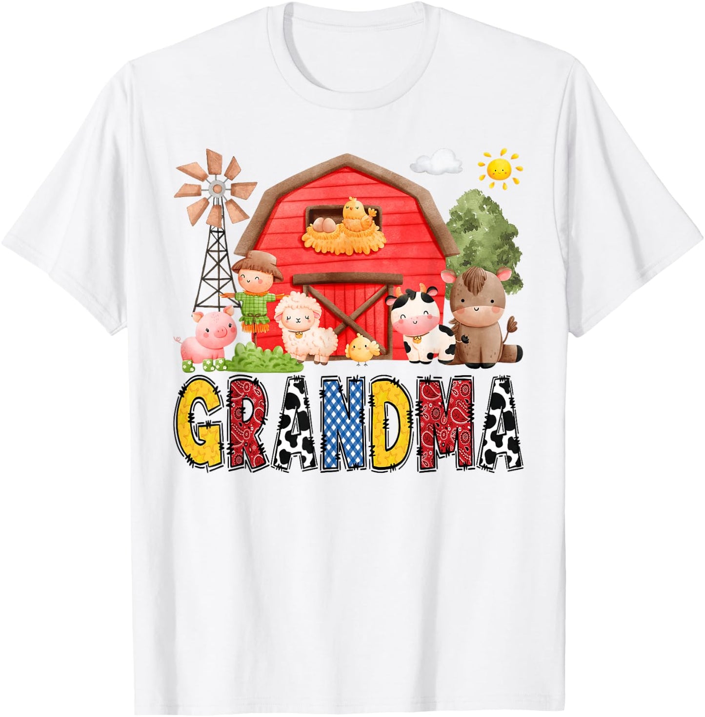 Grandma Farm Cow Birthday Boy Matching Family Matching T-Shirt - T-Shirt | White