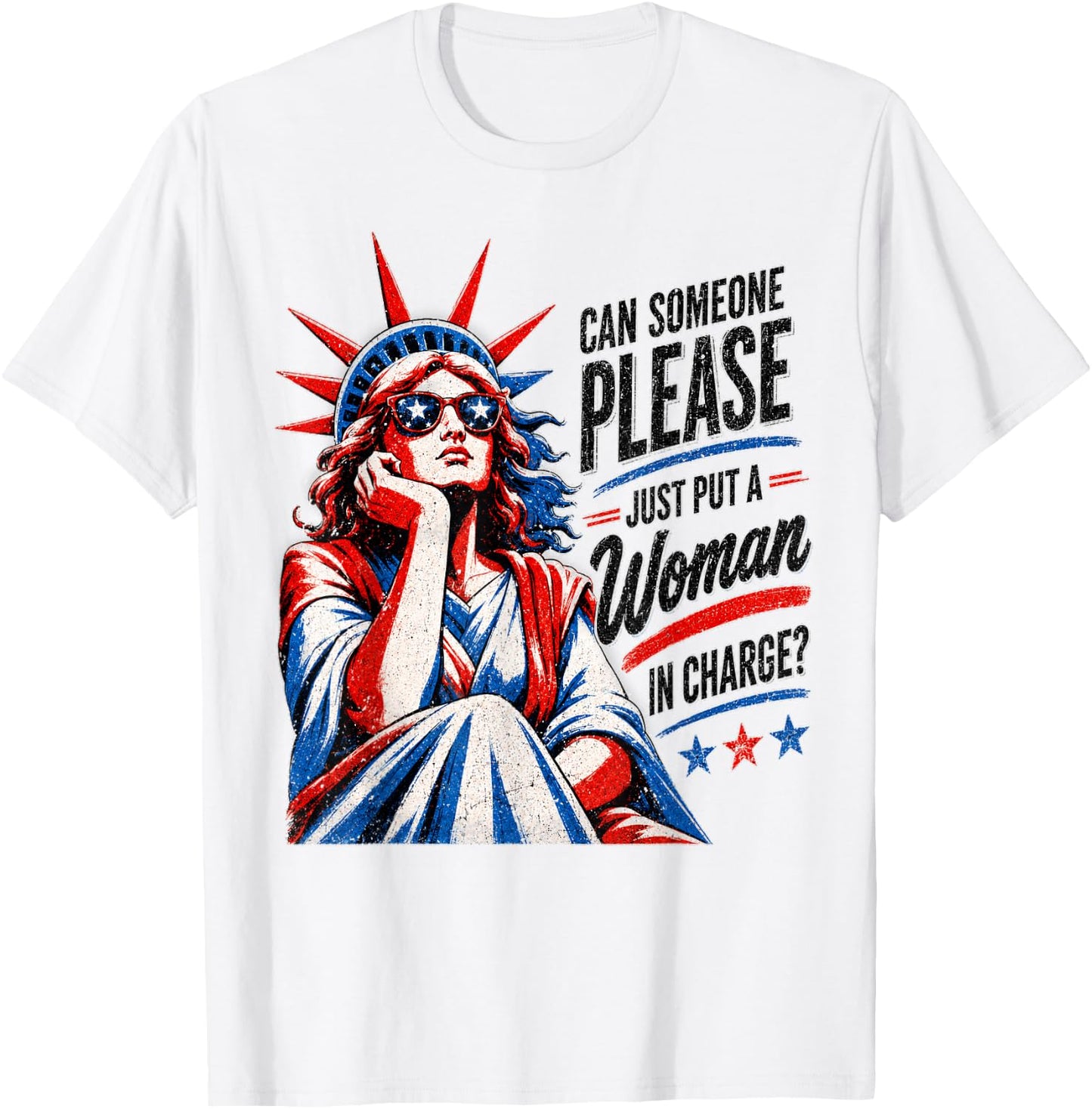 Vintage Can Someone Please Put a Woman in Charge? Women T-Shirt - T-Shirt | White