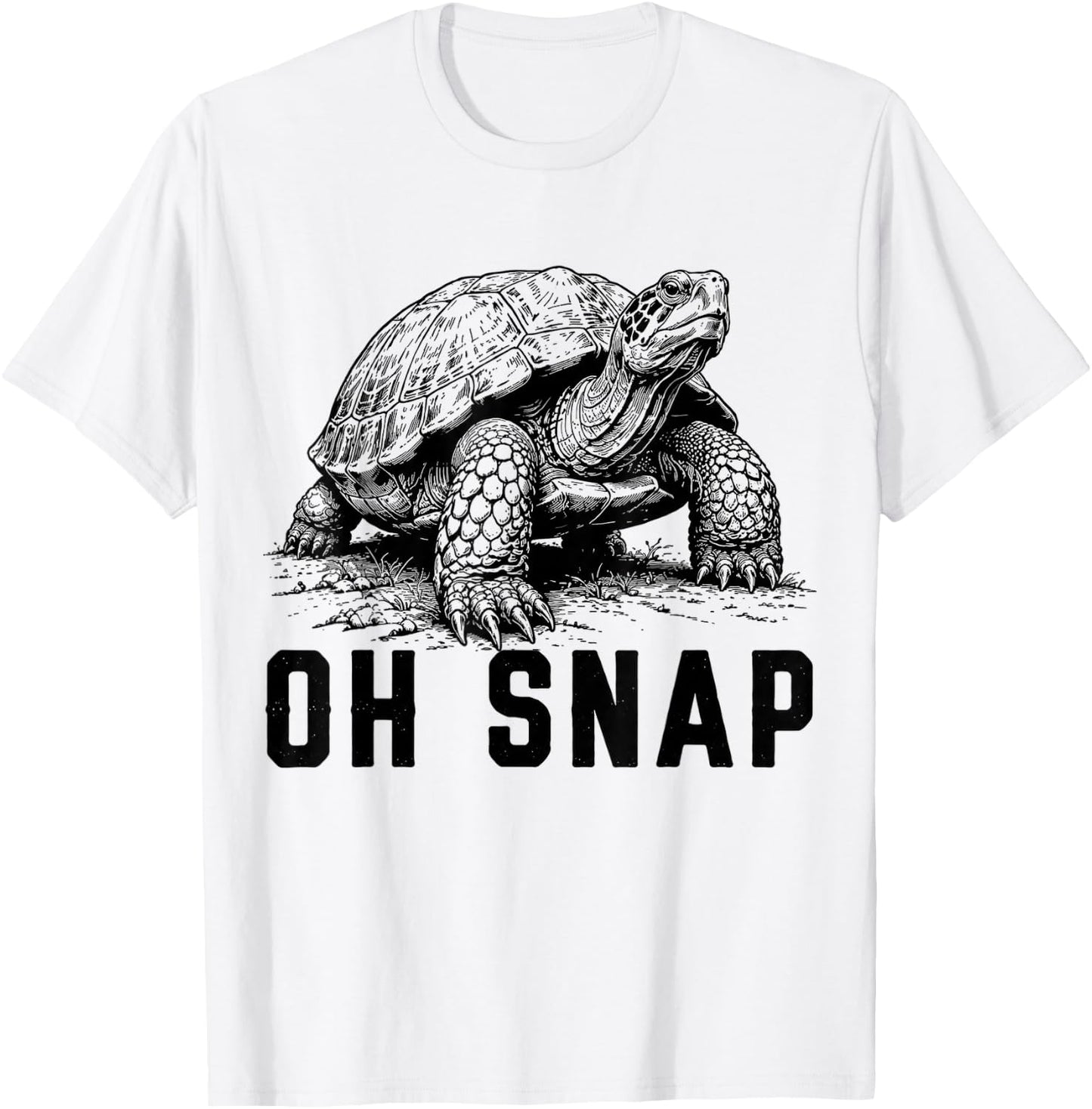 Oh Snap Funny Snapping Turtle Retro Animal Humor T-Shirt - T-Shirt | White