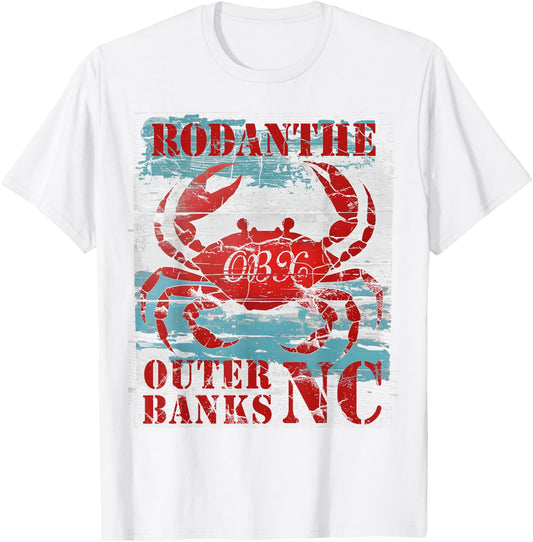 Rodanthe Outer Banks North Carolina Crab OBX Beach Lover T-Shirt - T-Shirt | White