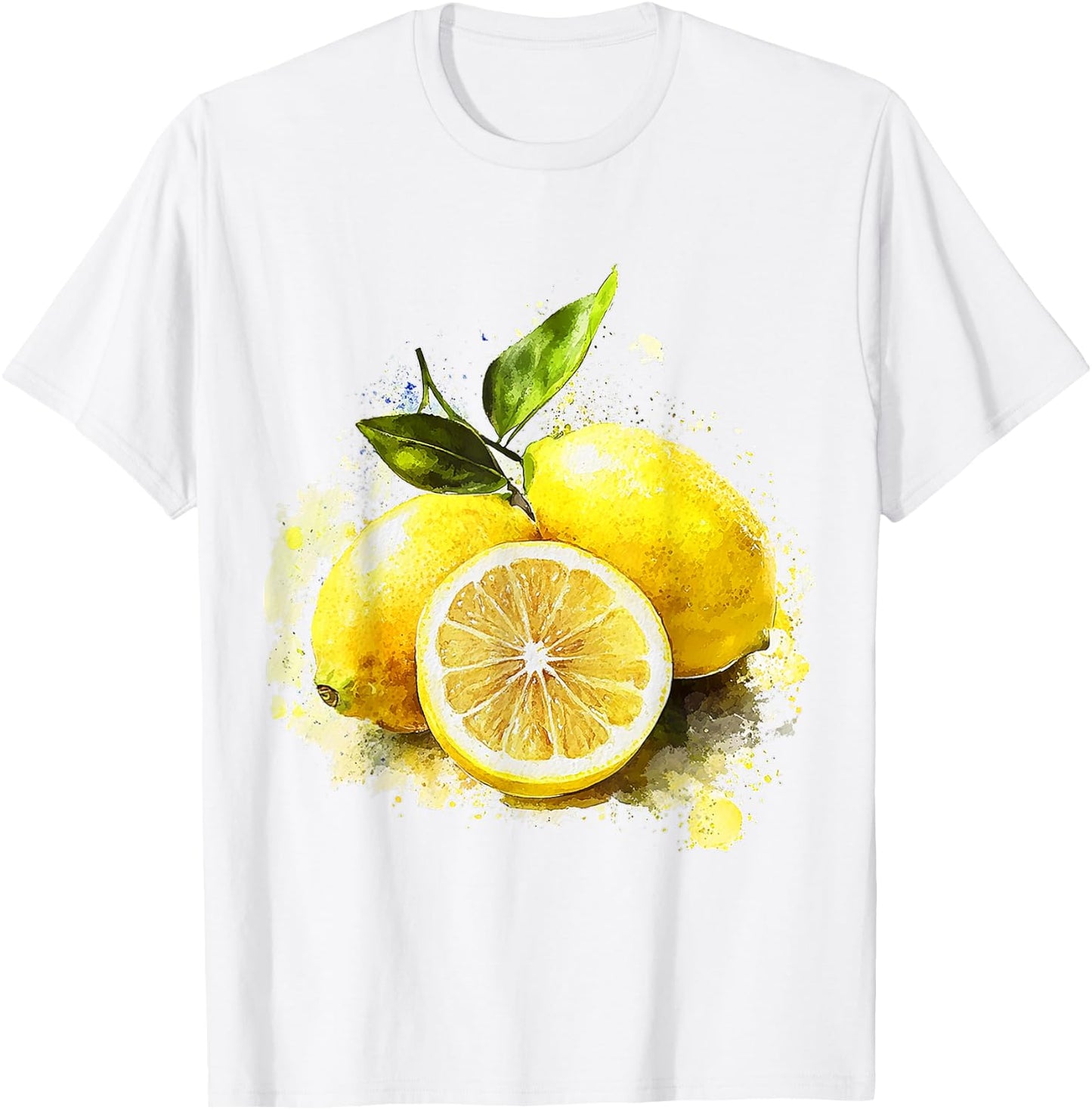 Watercolor Graphic Lemon Fruit Lemon , white, S T-Shirt - T-Shirt | White