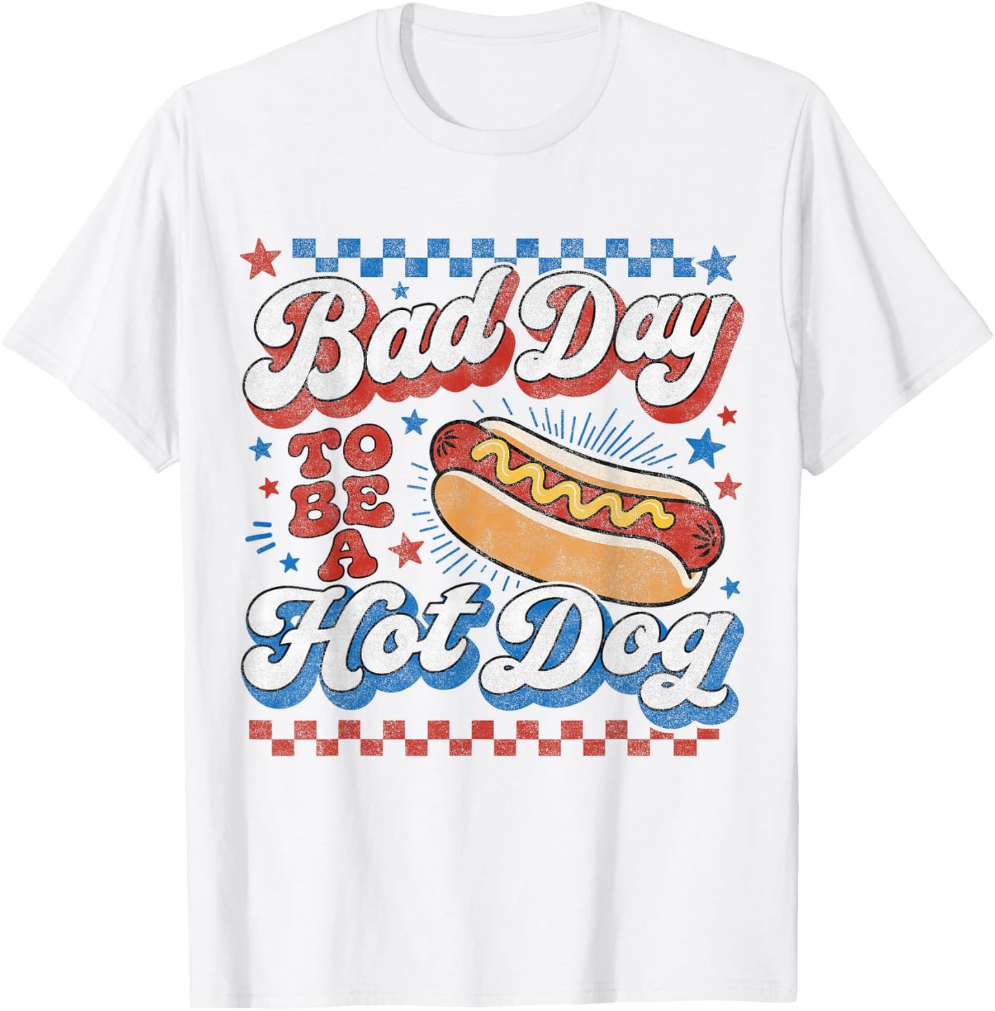 Bad Day to Be A Hot Dog Funny BBQ Grilling 4th of July BBQ T-Shirt - T-Shirt | White