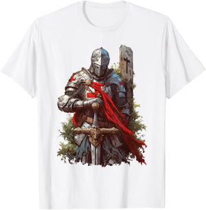 Hospitaller knight Medieval Templar T-Shirt - T-Shirt | White