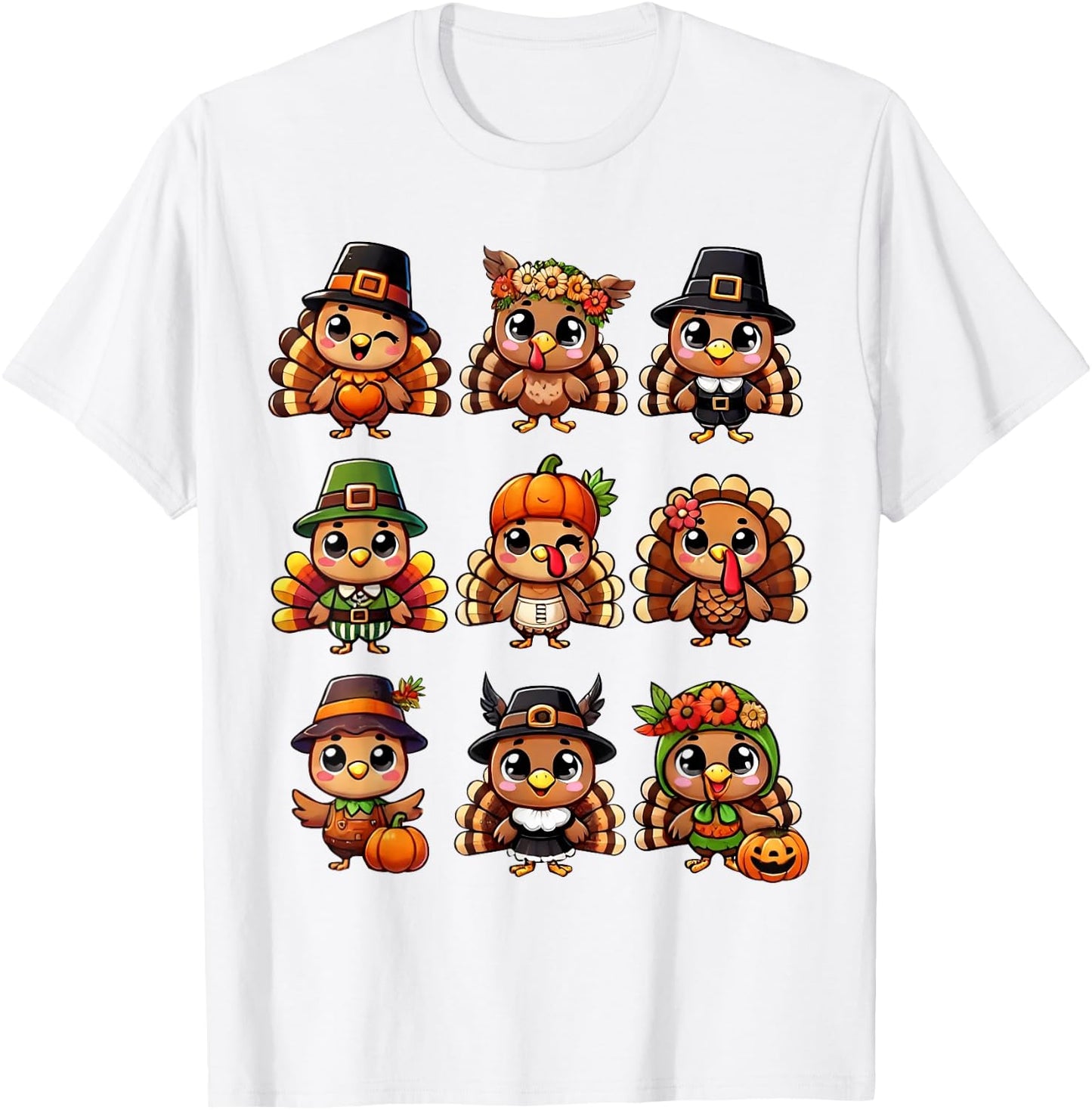 Cute Turkey Thanksgiving For Boys Girls Fall Season Turkey T-Shirt - T-Shirt | White