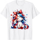 Cute Unicorn 4th Of July Girls Kids American Flag USA Girls T-Shirt - T-Shirt | White