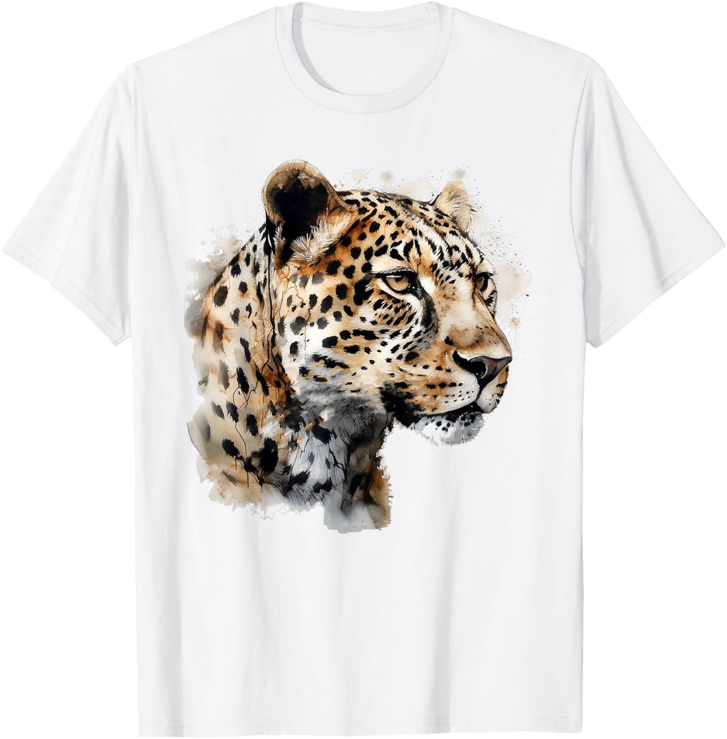 Leopard Lover Artwork | Animal Motif Leopard T-Shirt - T-Shirt | White