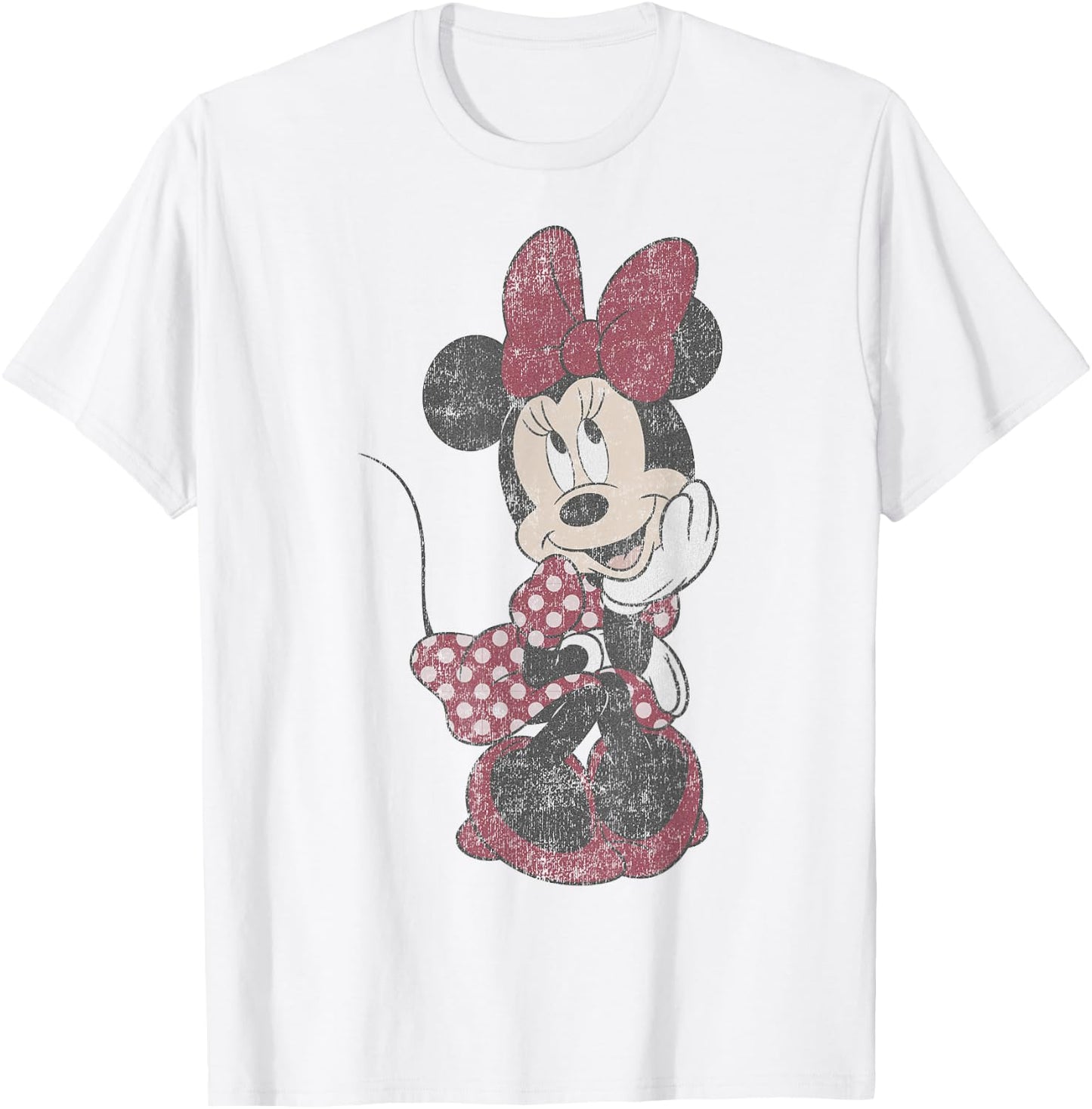 Disney Mickey and Friends Minnie Mouse Shy Vintage T-Shirt - T-Shirt | White