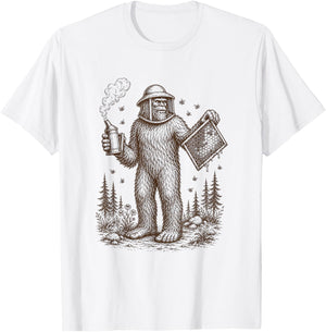 Bigfoot Beekeeper Beekeeping Sasquatch Apiarist Honey Lover T-Shirt - T-Shirt | White