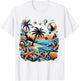 Ocean Themed Blue Starfish and Shells Women's , white, S T-Shirt - T-Shirt | White
