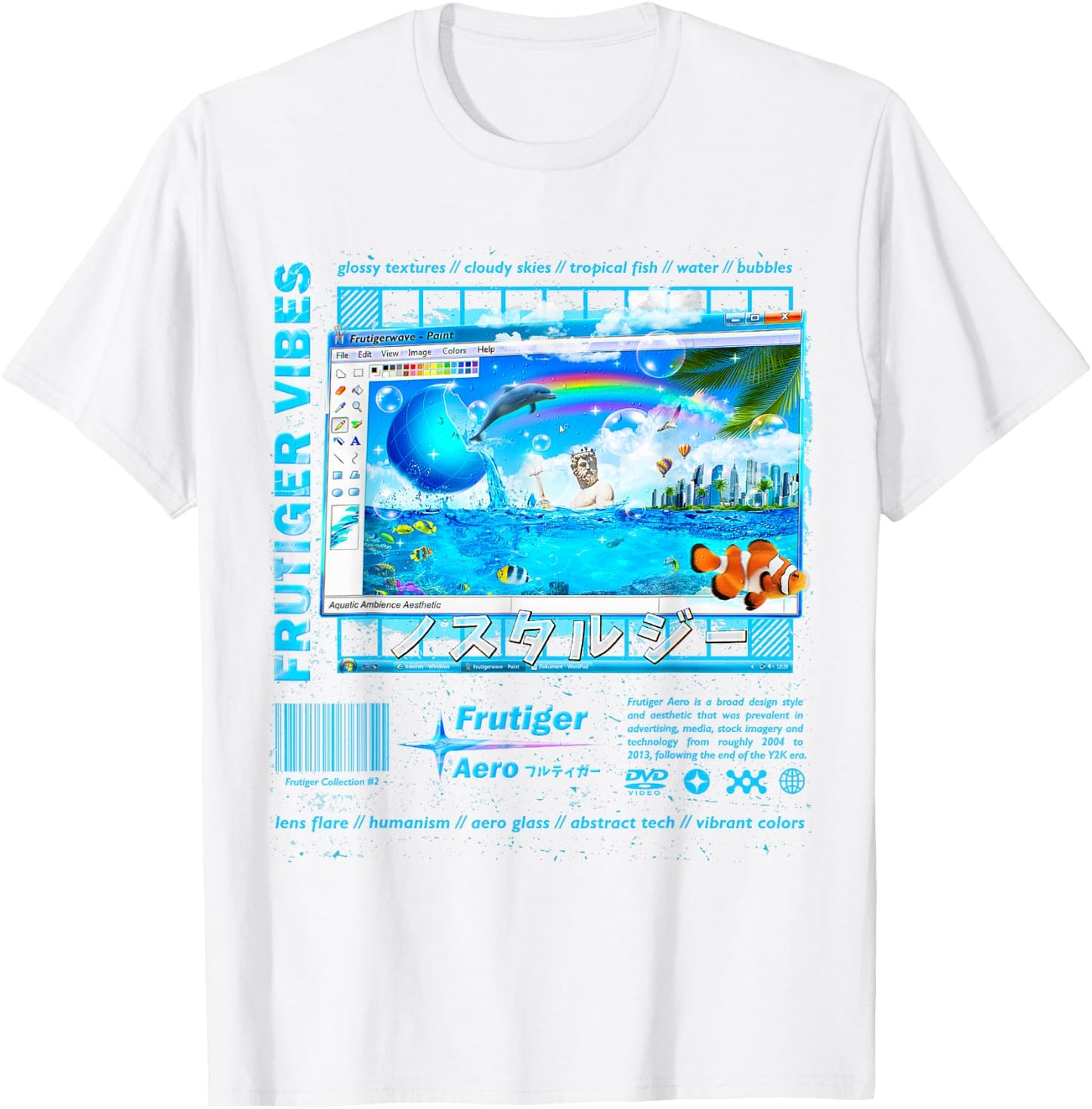 Frutiger Aero Fashion Collection - Frutiger Vibes , white, S T-Shirt - T-Shirt | White