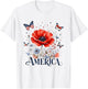 America 1776-2026 Women 250 Years of Freedom Poppies Poppy T-Shirt - T-Shirt | White