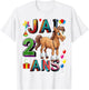 Child Horse Child 2 Years Birthday Boy Girl Horse , white, S T-Shirt - T-Shirt | White