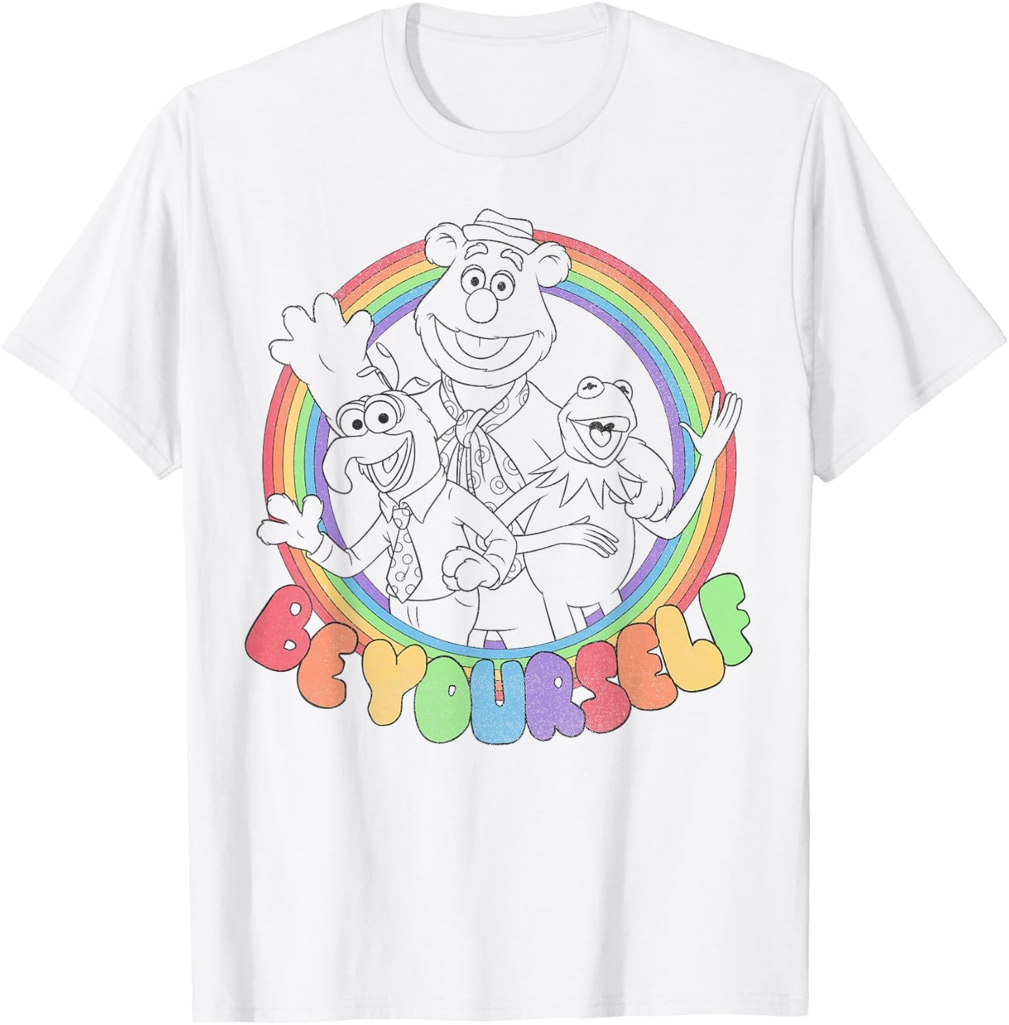 Disney The Muppets Be Yourself Rainbow T-Shirt - T-Shirt | White