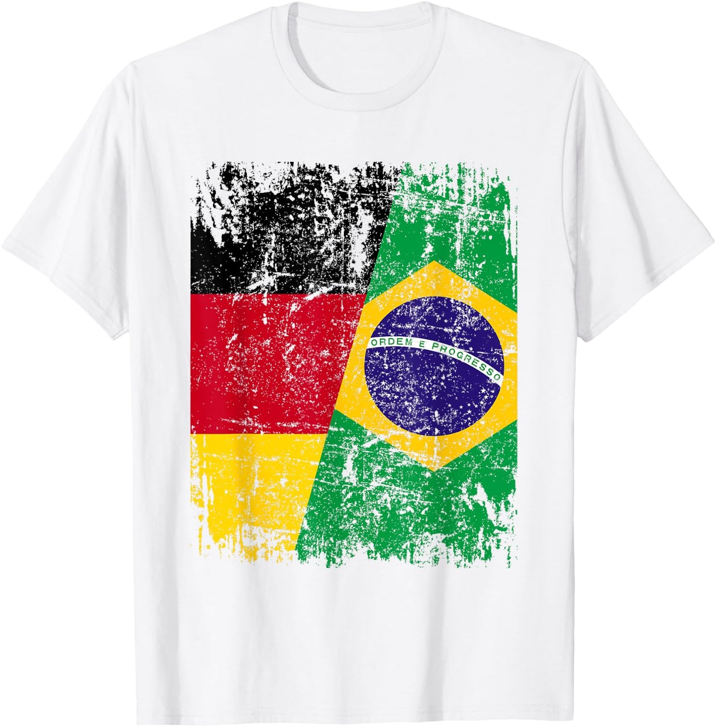 Brazil Germany Flag Women's Men's Children's Brazil , White T-Shirt - T-Shirt | White