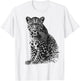 Leopard Drawing Text Animal Art Abstract Graphic Leopard T-Shirt - T-Shirt | White