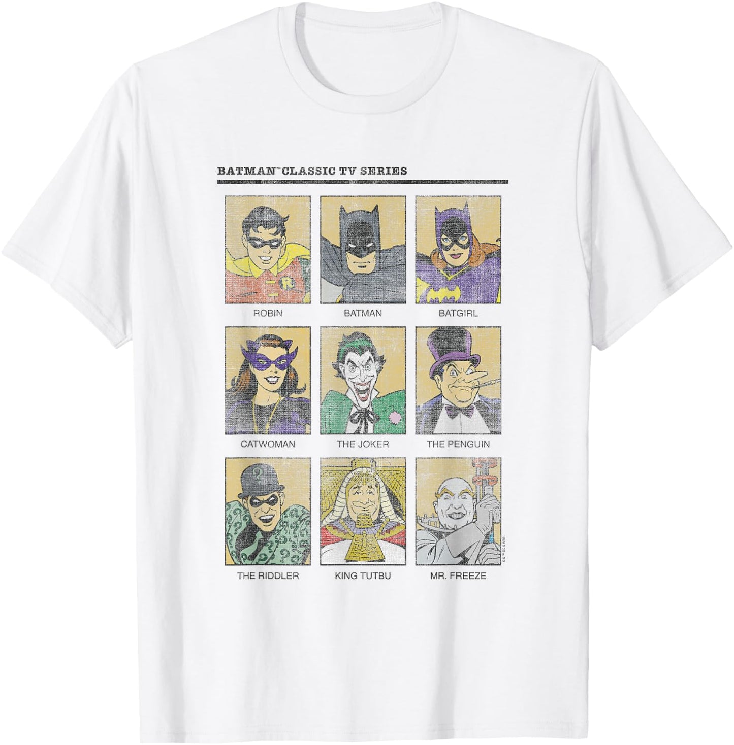 Batman Vintage 60's Heroes & Villains Comic Yearbook T-Shirt - T-Shirt | White