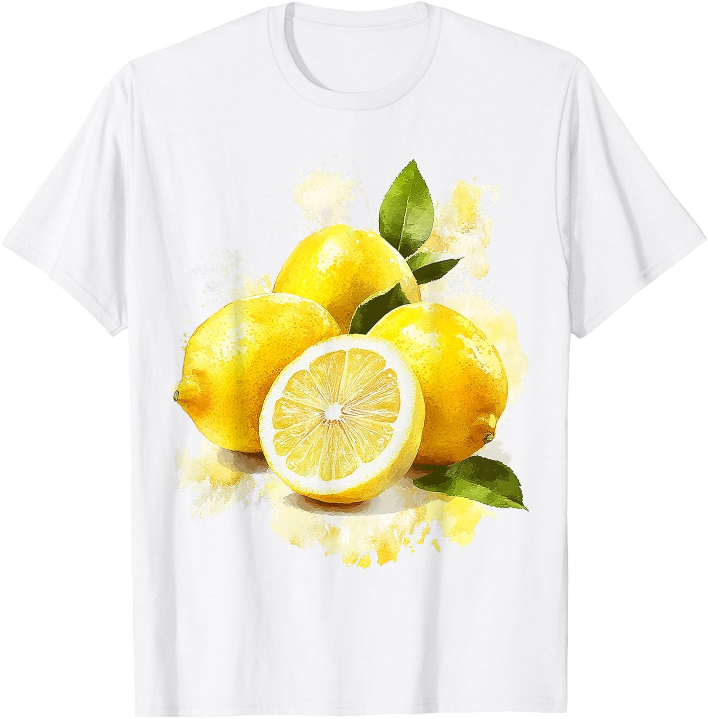 Lemon Fruit Motif Artwork Lemon , White T-Shirt - T-Shirt | White
