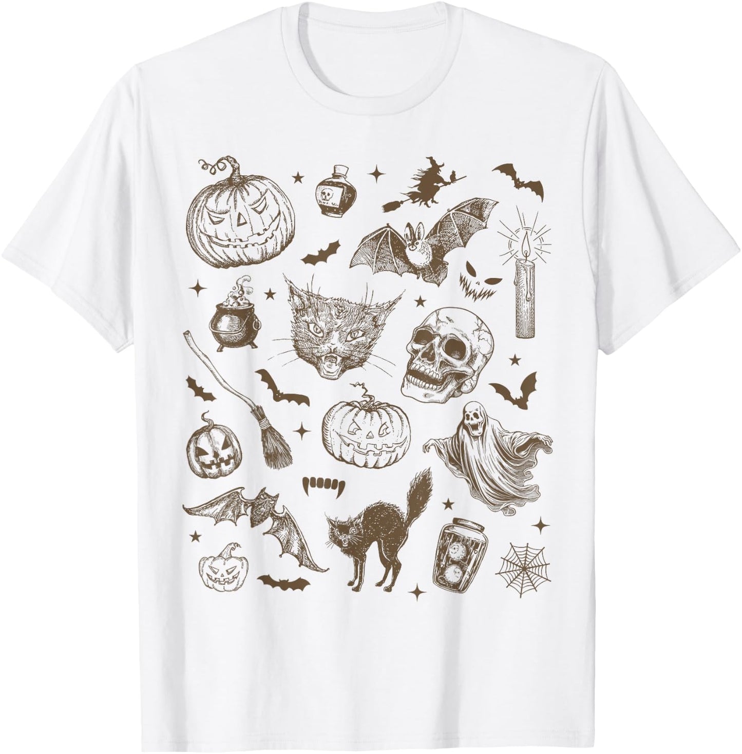 Halloween Vintage 90s Witchy Aesthetic Cute Retro Graphic T-Shirt - T-Shirt | White