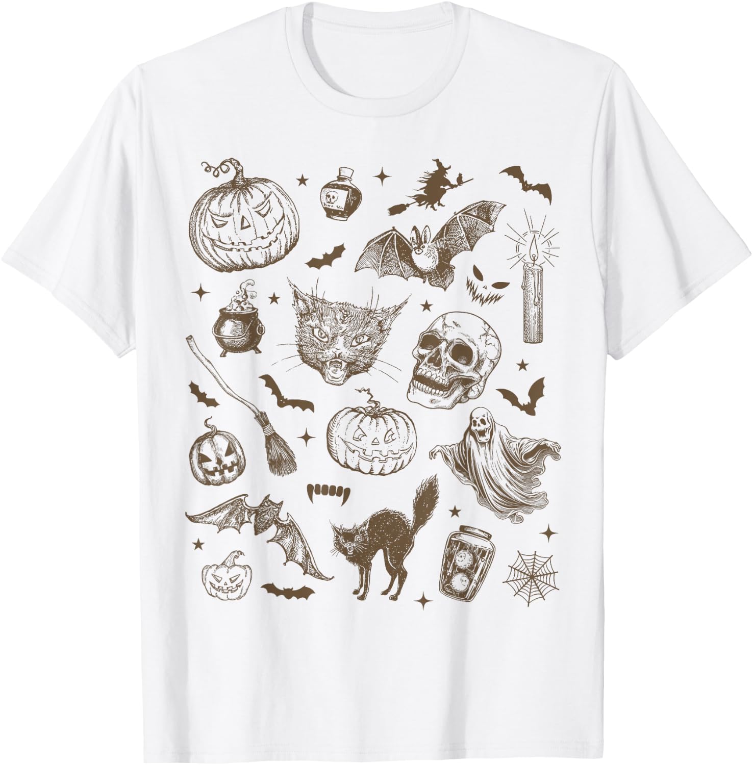Halloween Vintage 90s Witchy Aesthetic Cute Retro Graphic T-Shirt - T-Shirt | White