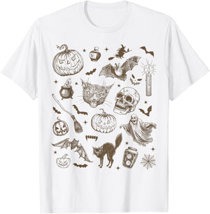 Halloween Vintage 90s Witchy Aesthetic Cute Retro Graphic T-Shirt - T-Shirt | White