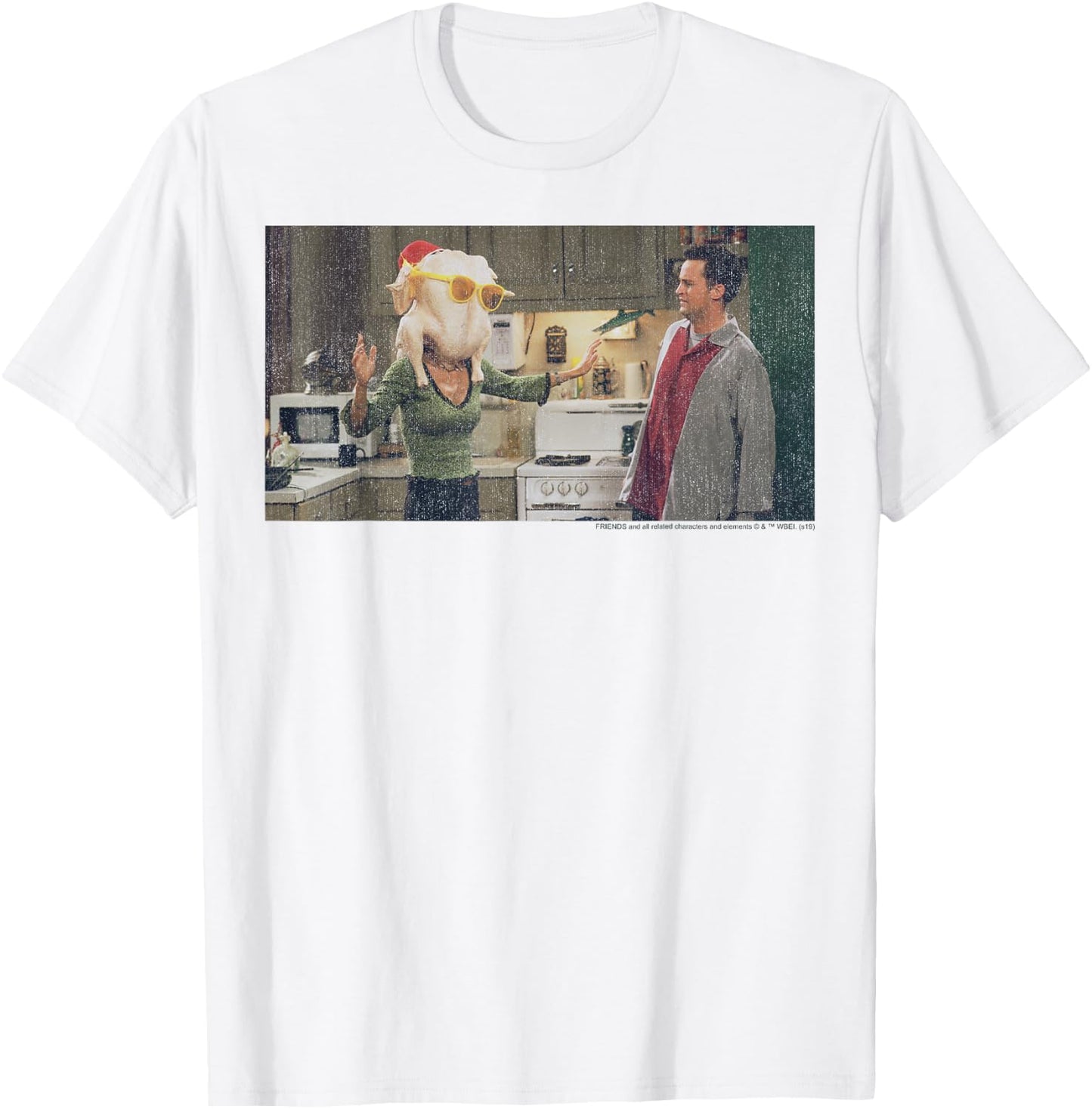 Friends Thanksgiving Turkey Head Monica Portrait T-Shirt - T-Shirt | White