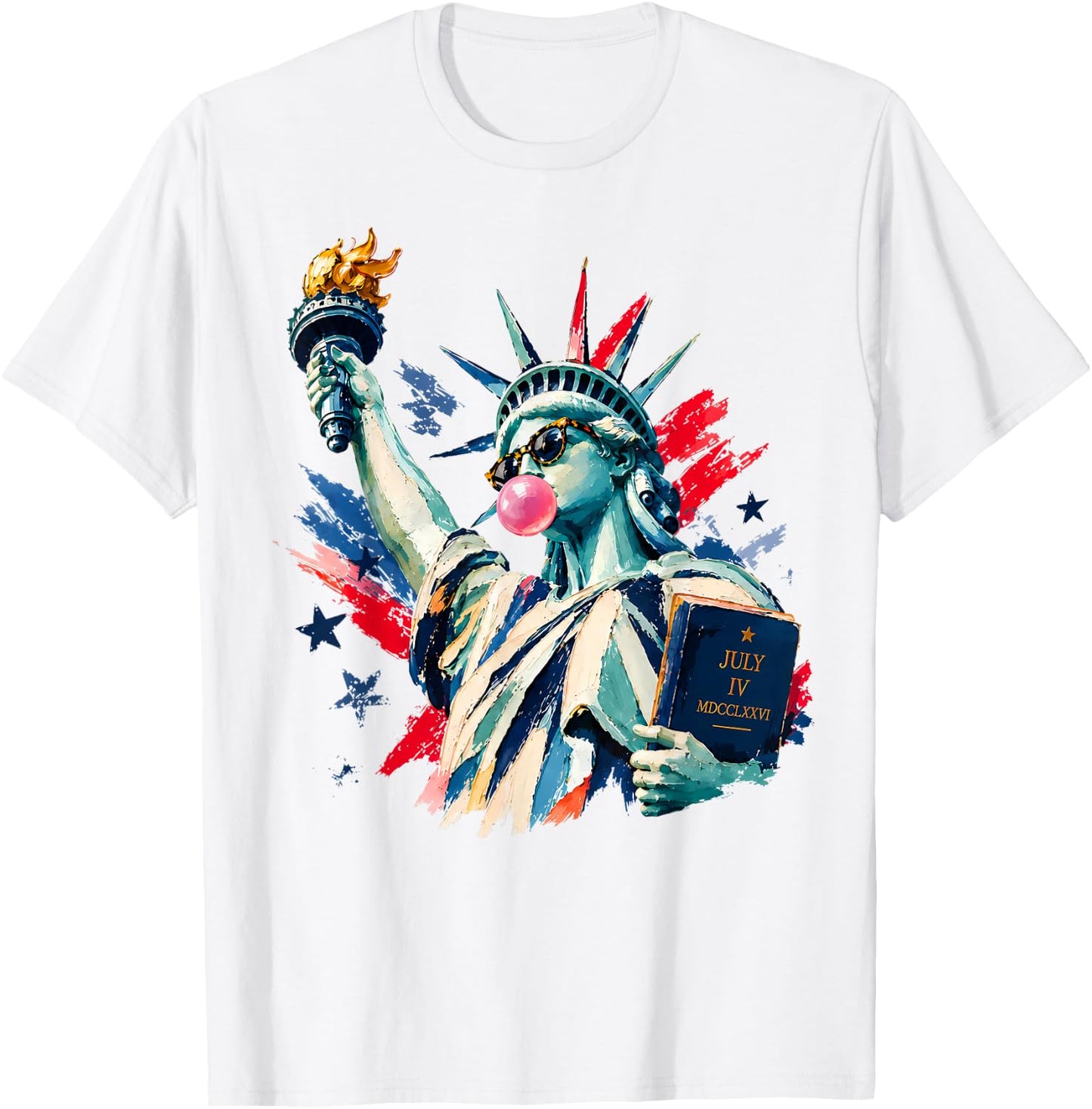 250 Years America Statue of Liberty 4th of July USA Vintage T-Shirt - T-Shirt | White