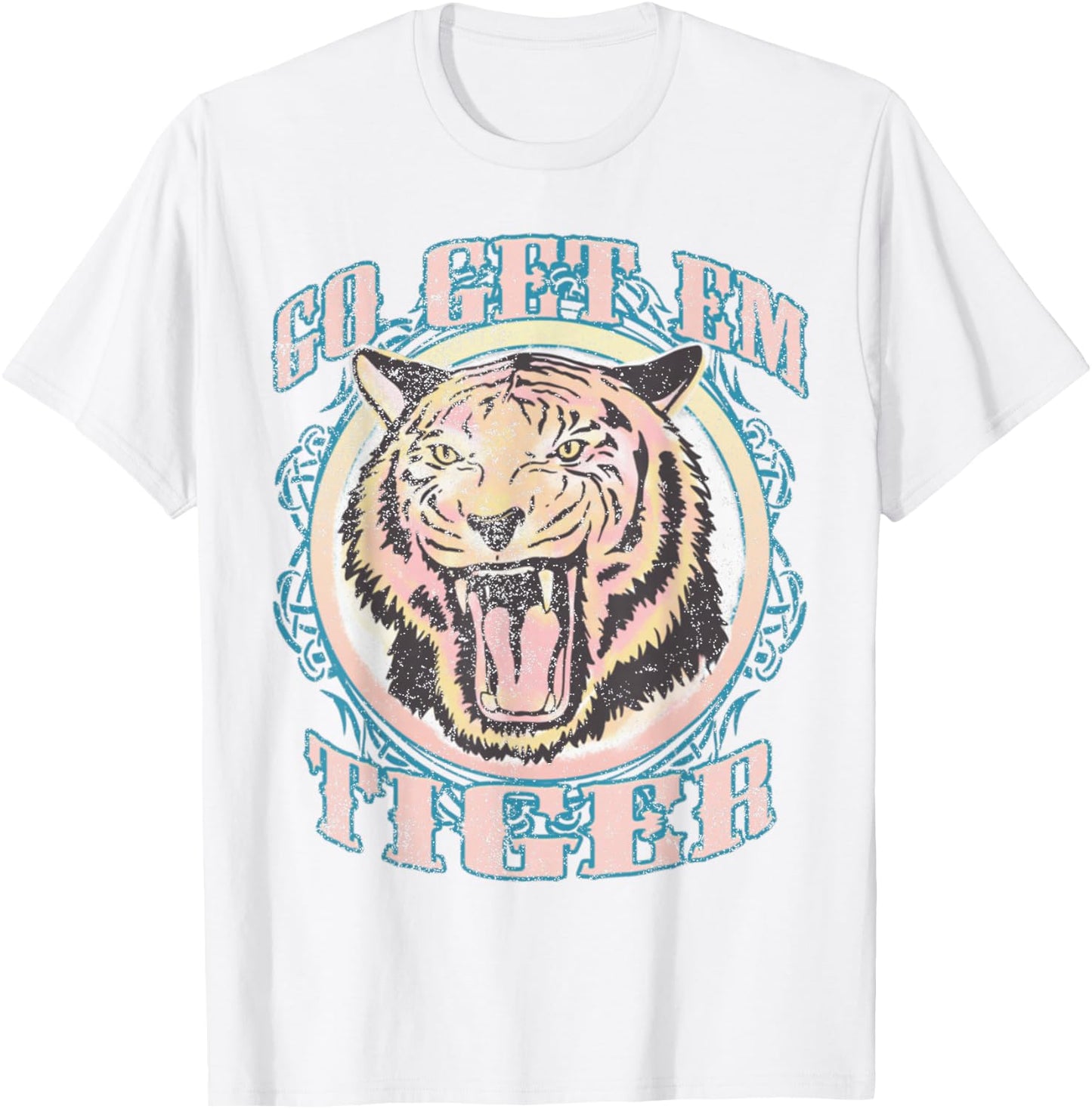 Go Get Em Tiger Bohemian Vintage Graphic Small T-Shirt - T-Shirt | White
