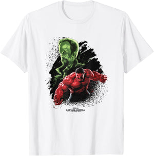 Marvel Captain America: Brave New World Red Hulk & Leader T-Shirt - T-Shirt | White