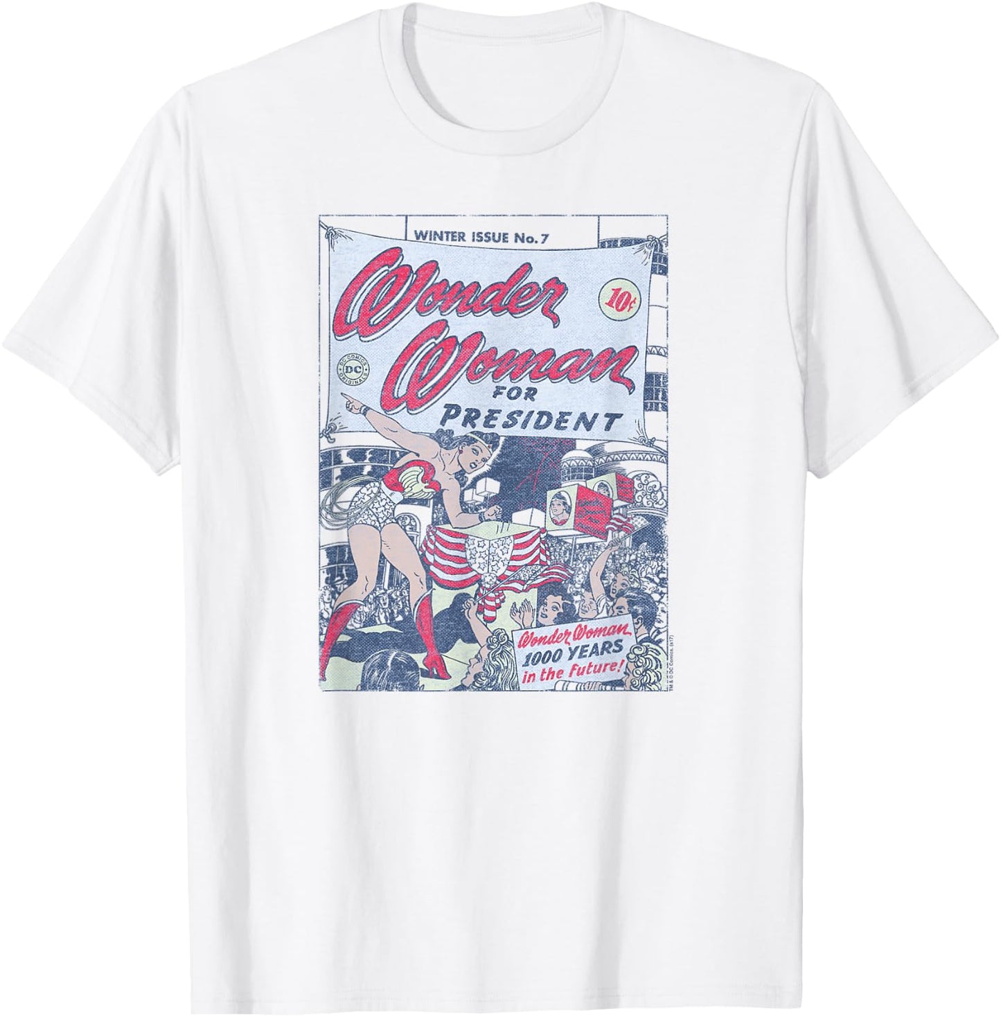Wonder Woman For President Comic Cover T-Shirt - T-Shirt | White