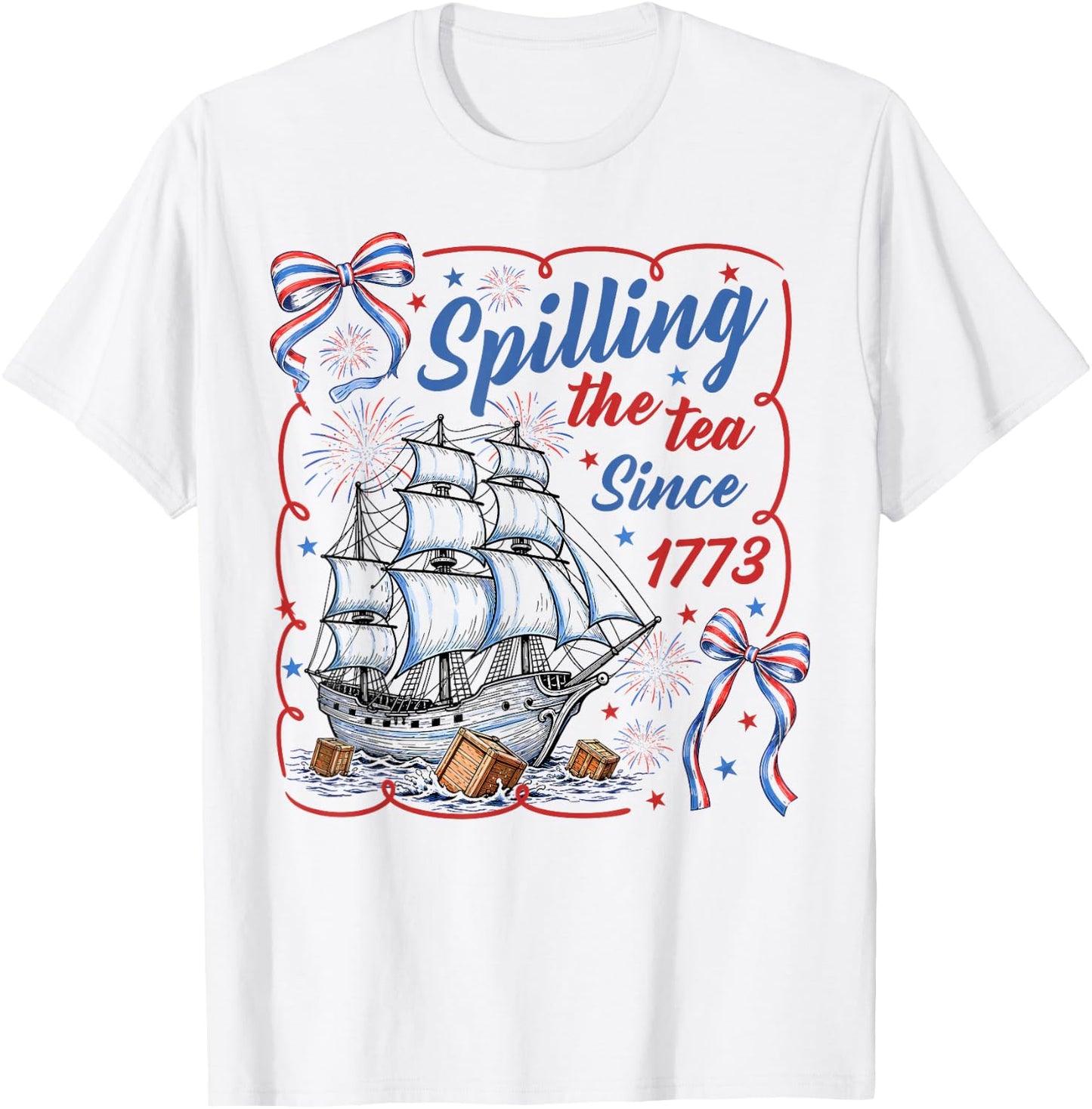 Spilling The Tea Since 1773 Vintage US History Teacher T-Shirt - T-Shirt | White