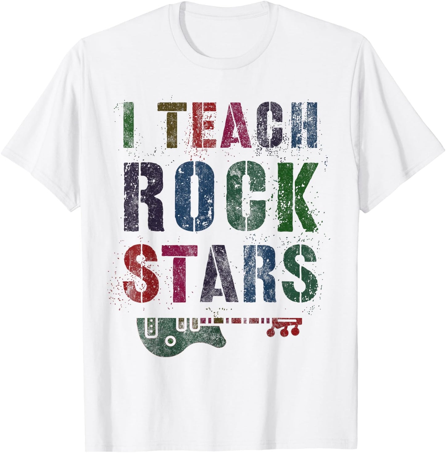 I TEACH ROCKSTARS Teacher 1st 2nd 3rd Grade Educational Band T-Shirt - T-Shirt | White