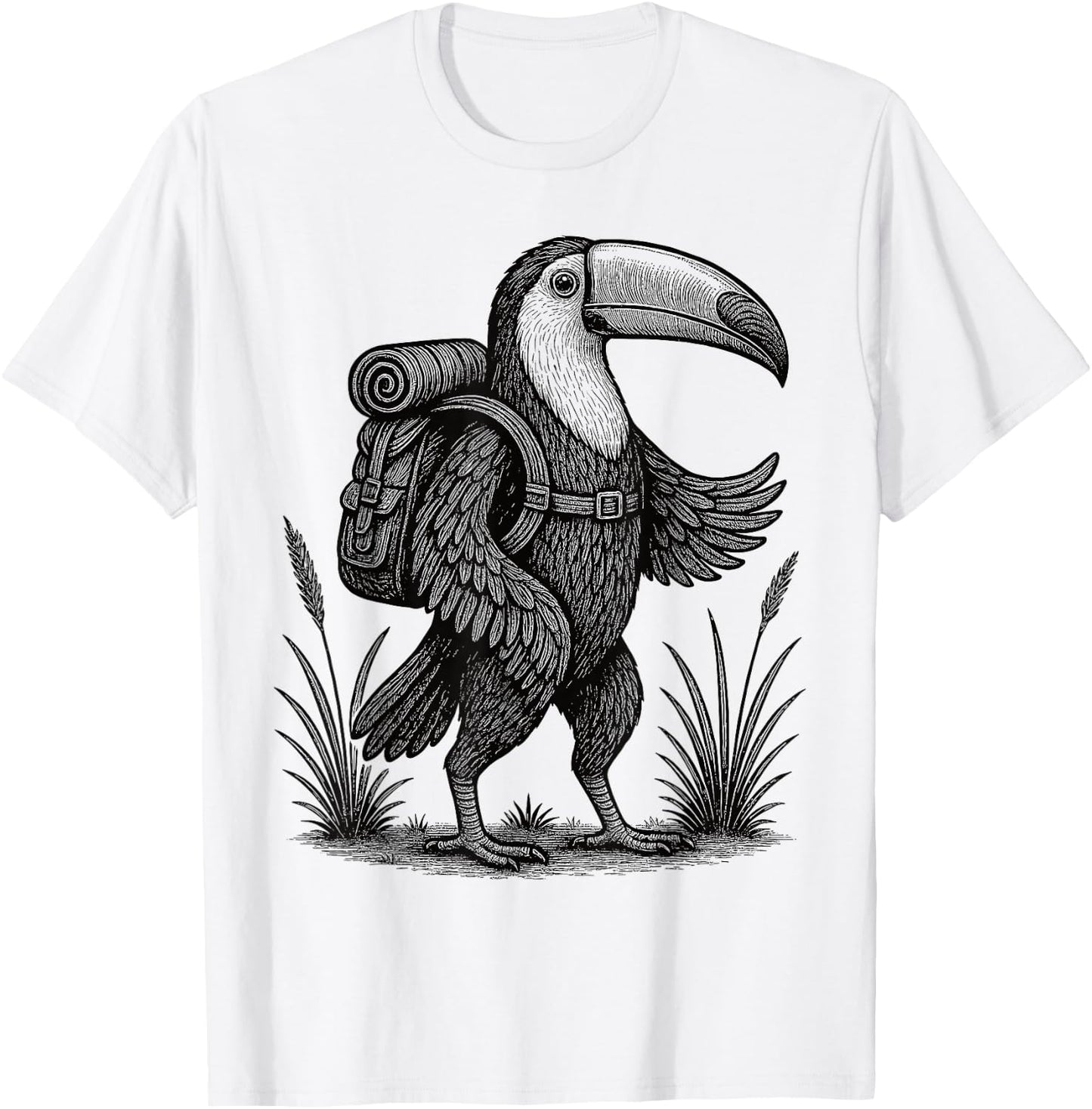 Hiking Toucan Hiking Nature Tropical Jungle Bird Lovers T-Shirt - T-Shirt | White