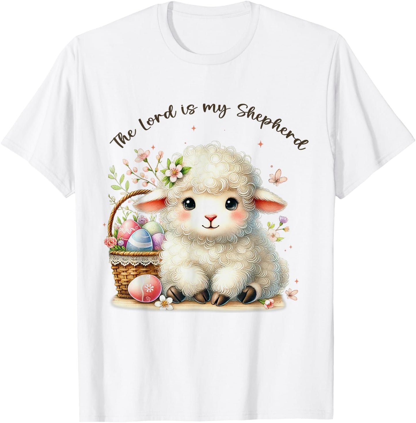 The Lord Is My Shepherd Christian Happy Easter Day Sheep T-Shirt - T-Shirt | White