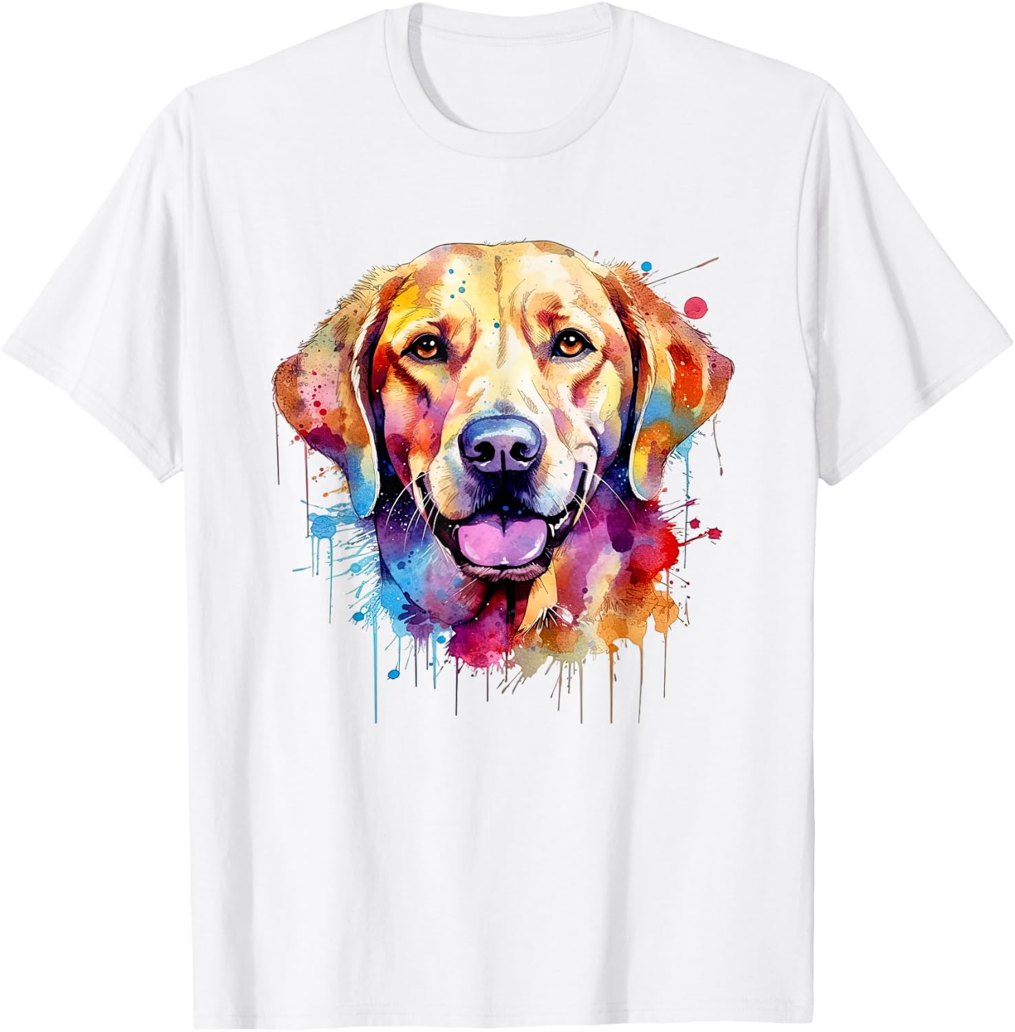 Yellow Labrador Dog Graphic T-Shirt - T-Shirt | White