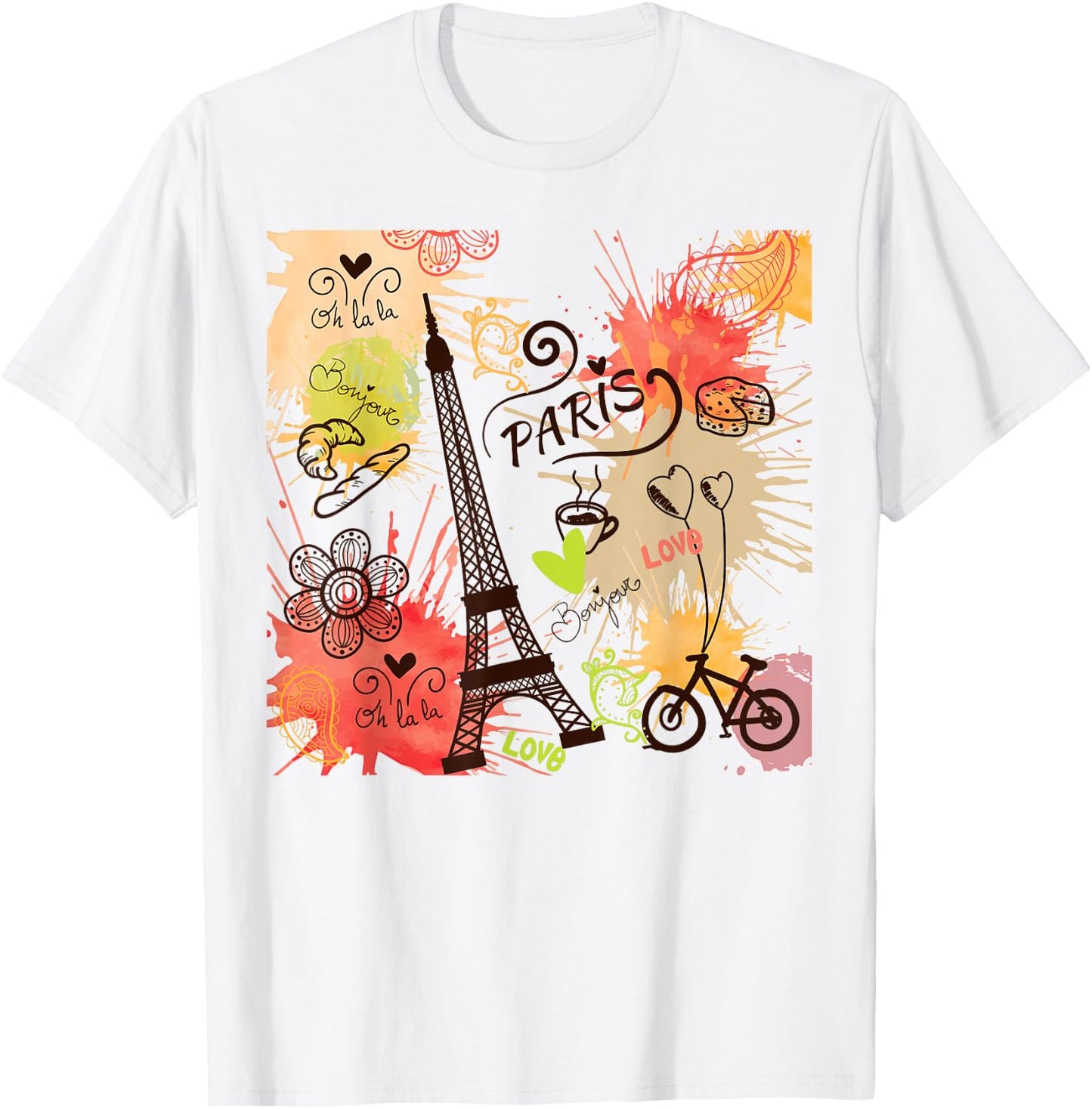Paris Eiffel Tower France French Souvenir French T-Shirt - T-Shirt | White