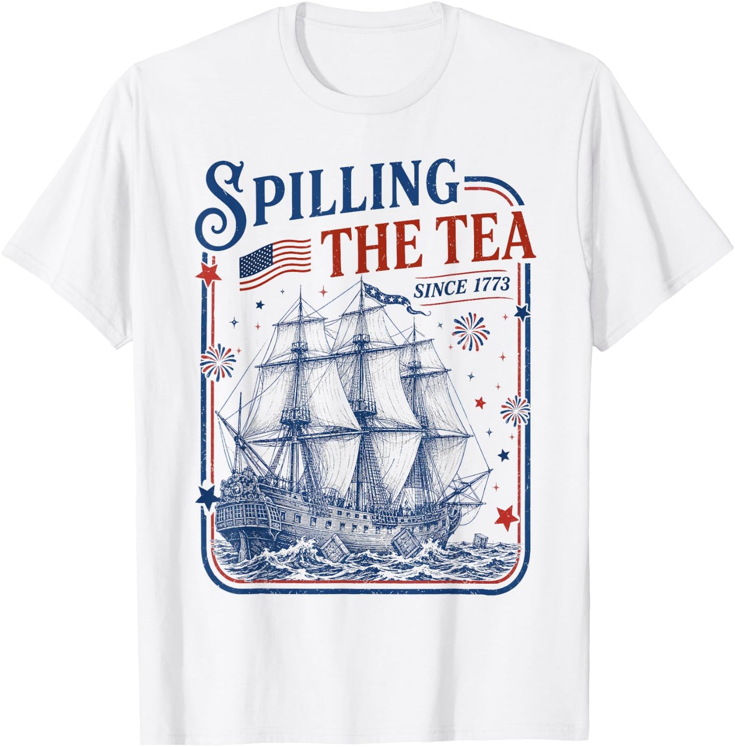 Spilling The Tea Since 1773 Vintage Us History Teacher T-Shirt - T-Shirt | White