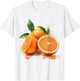 Orange Fruit Motif Watercolour Artwork Orange , White T-Shirt - T-Shirt | White