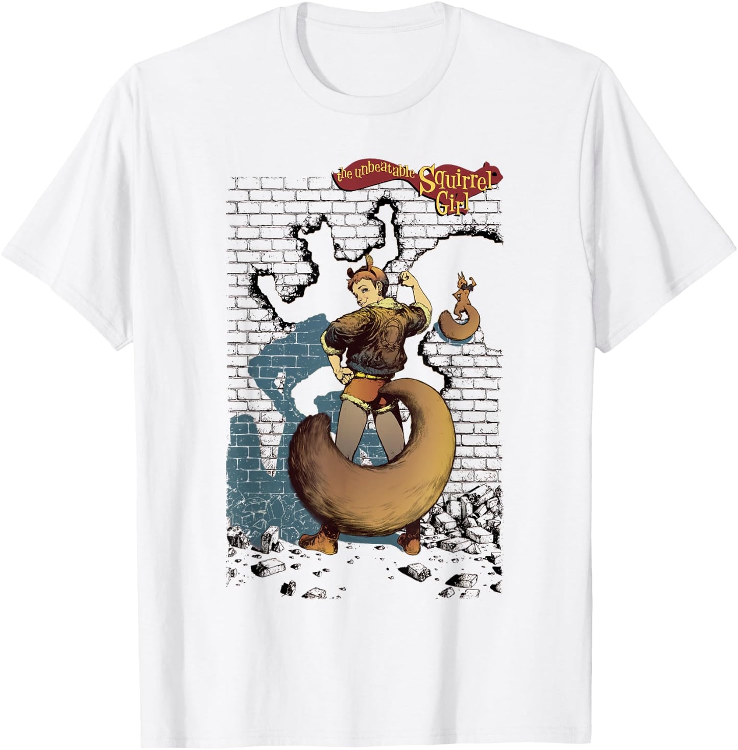 Marvel The Unbeatable Squirrel Girl Strength Title Logo T-Shirt - T-Shirt | White