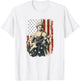 Betsy Ross Playing Guitar American Flag T-Shirt - T-Shirt | White