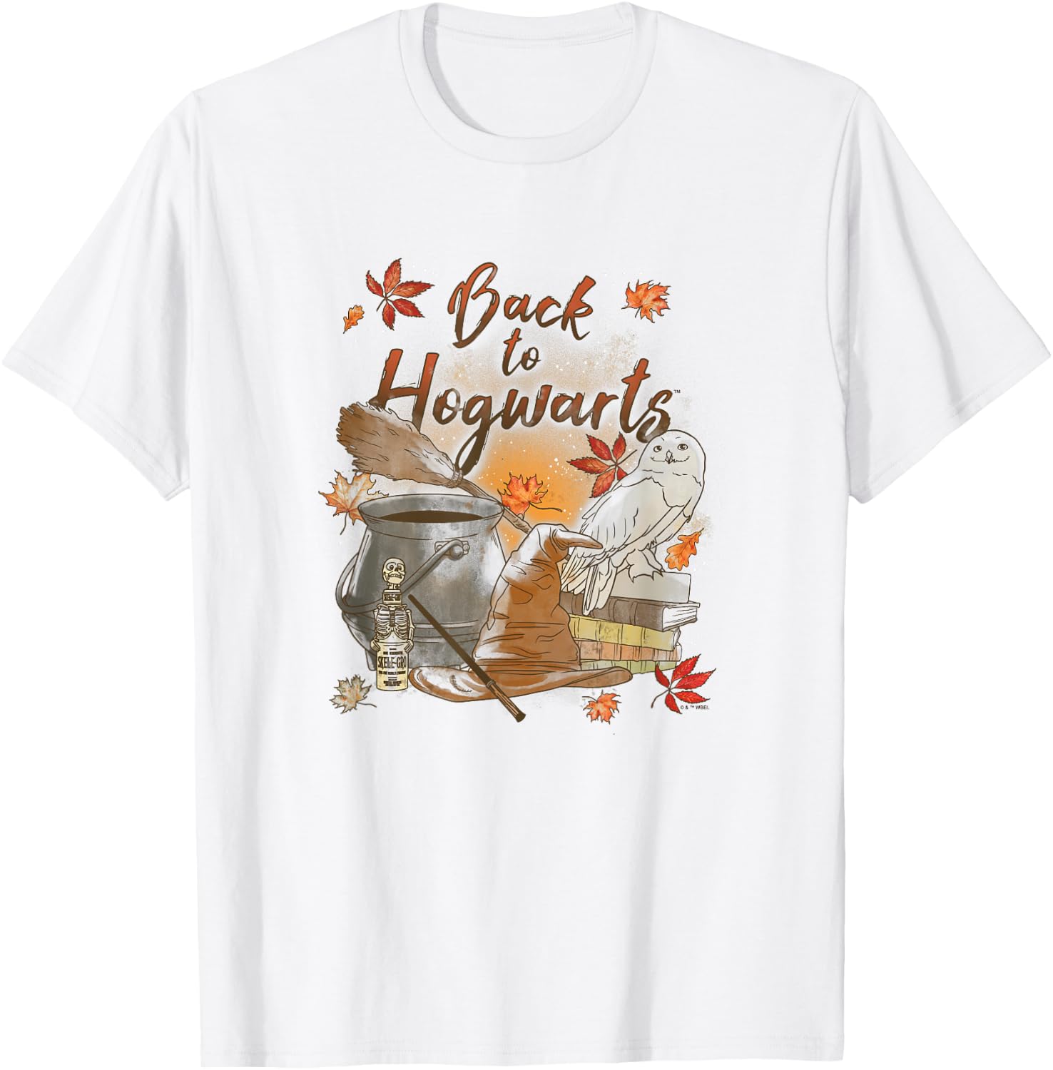 Harry Potter Back to Hogwarts Autumn Themed Hedwig Poster T-Shirt - T-Shirt | White