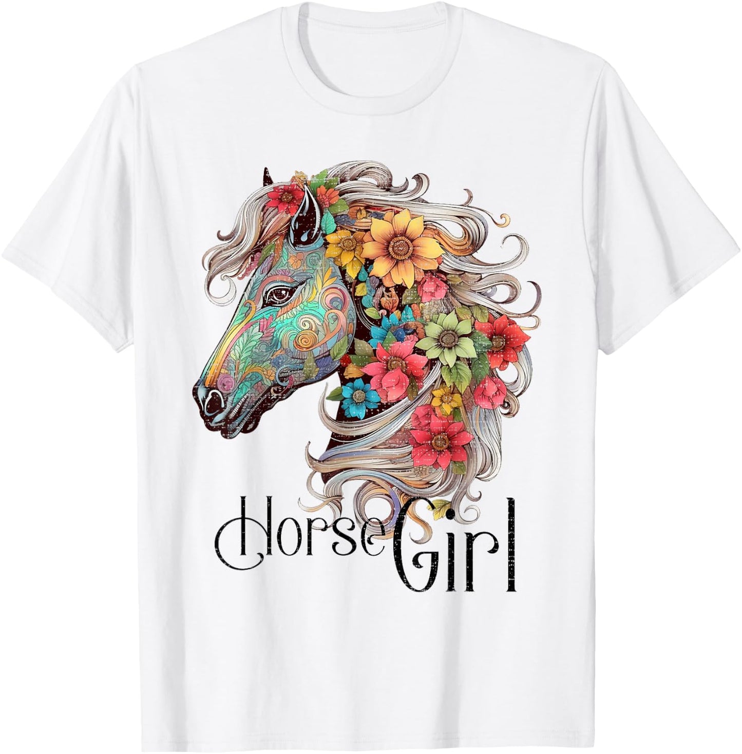 Horse Girl - Just A Girl Who Loves Horses, Horseback Riding T-Shirt - T-Shirt | White