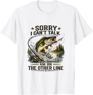 Sorry, I Can't Talk, I'm On The Other Line T-Shirt - T-Shirt | White