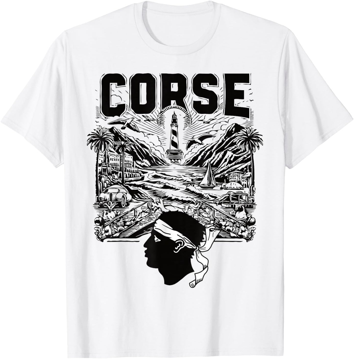 Beautiful Gift souvenir design Corsican flag symbol , white, S T-Shirt - T-Shirt | White